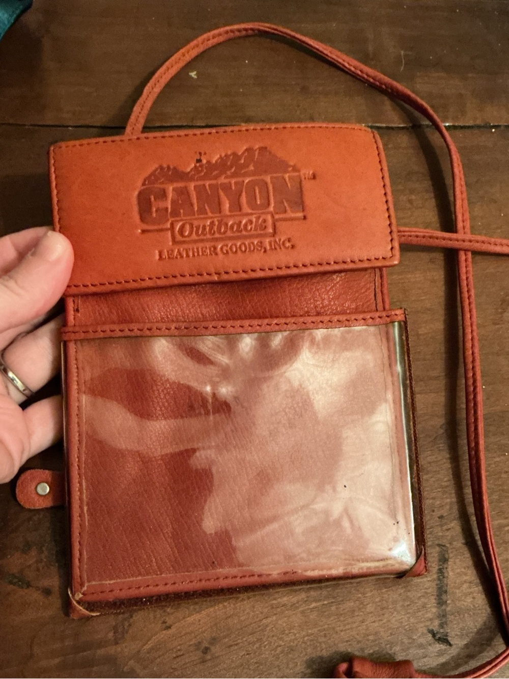 Vintage Unisex Canyon Outback Leather Crossbody Bag - Rust Brown